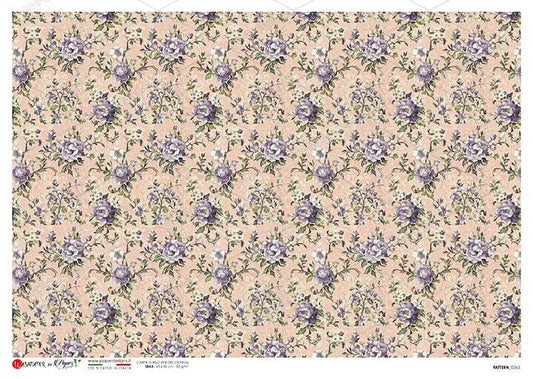 Paper Designs Peach and Purple Small Florals Rice Paper