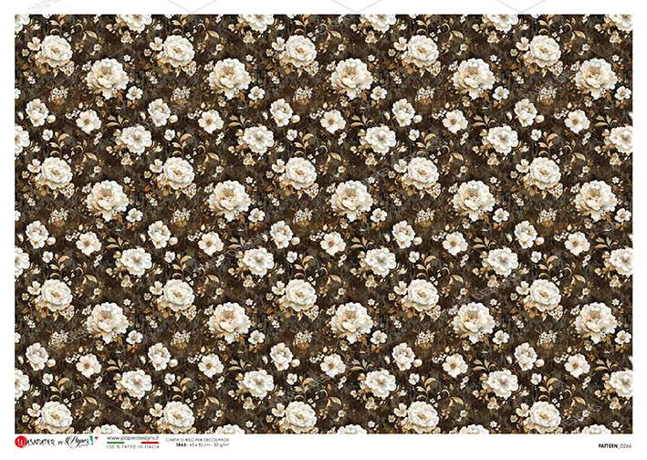 Paper Designs Brown and White Small Florasl Rice Paper