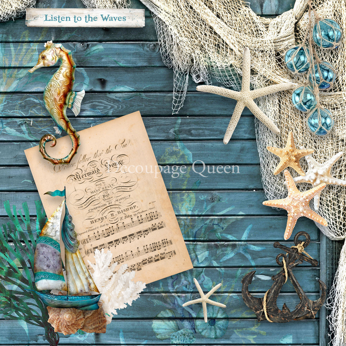 Decoupage Queen Seaside Greetings Scrapbook Set