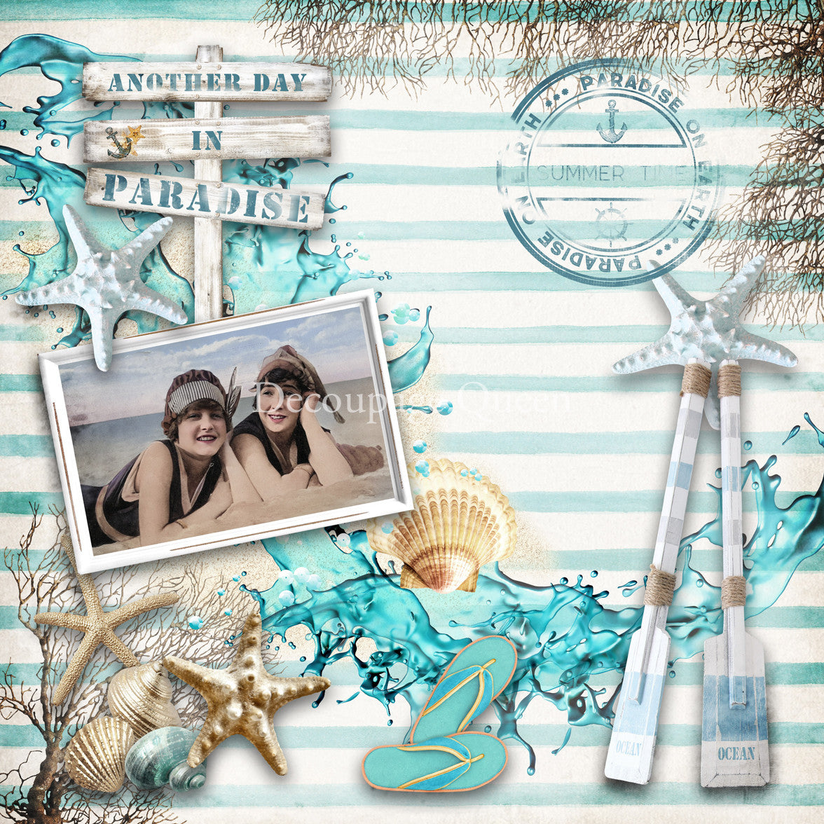 Decoupage Queen Seaside Greetings Scrapbook Set