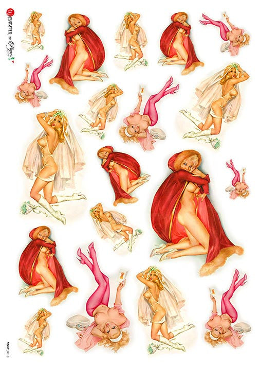 Paper Designs Red Riding Hood Pinup A4 Rice Paper
