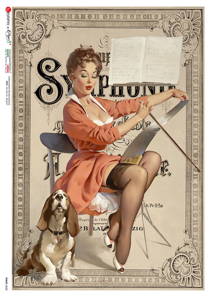 Paper Designs Lady with Hound PINUP 0030