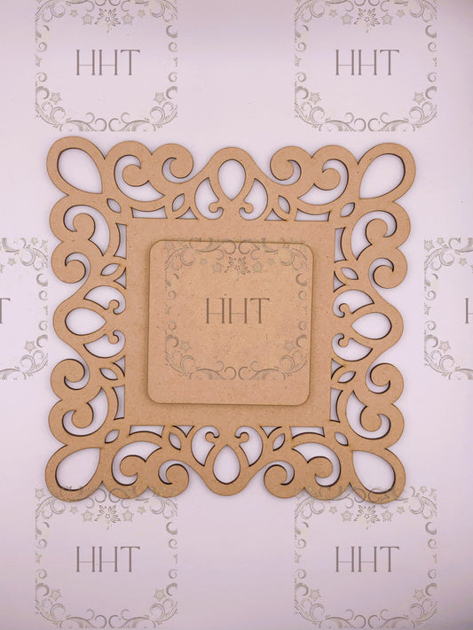 MDF Plaque with center Overlay, 2 pieces