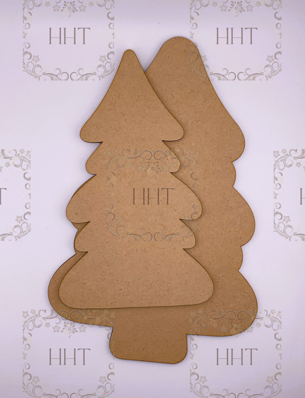 Handcrafted Holiday Traditions Christmas Tree with Overlay MDF Base