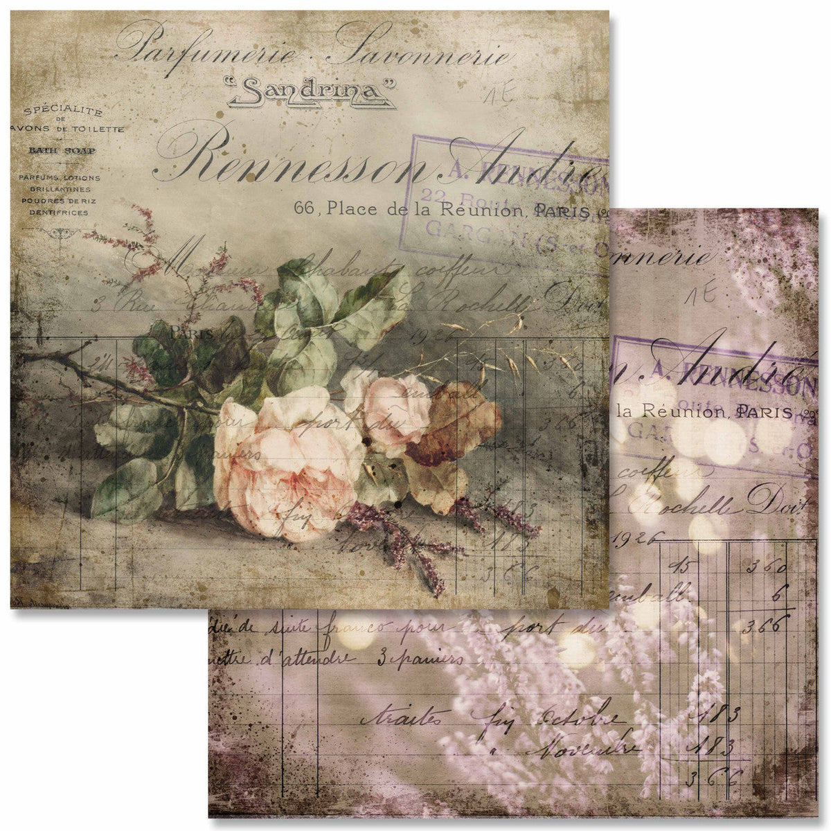 Vintage Lavender Scrapbook Set