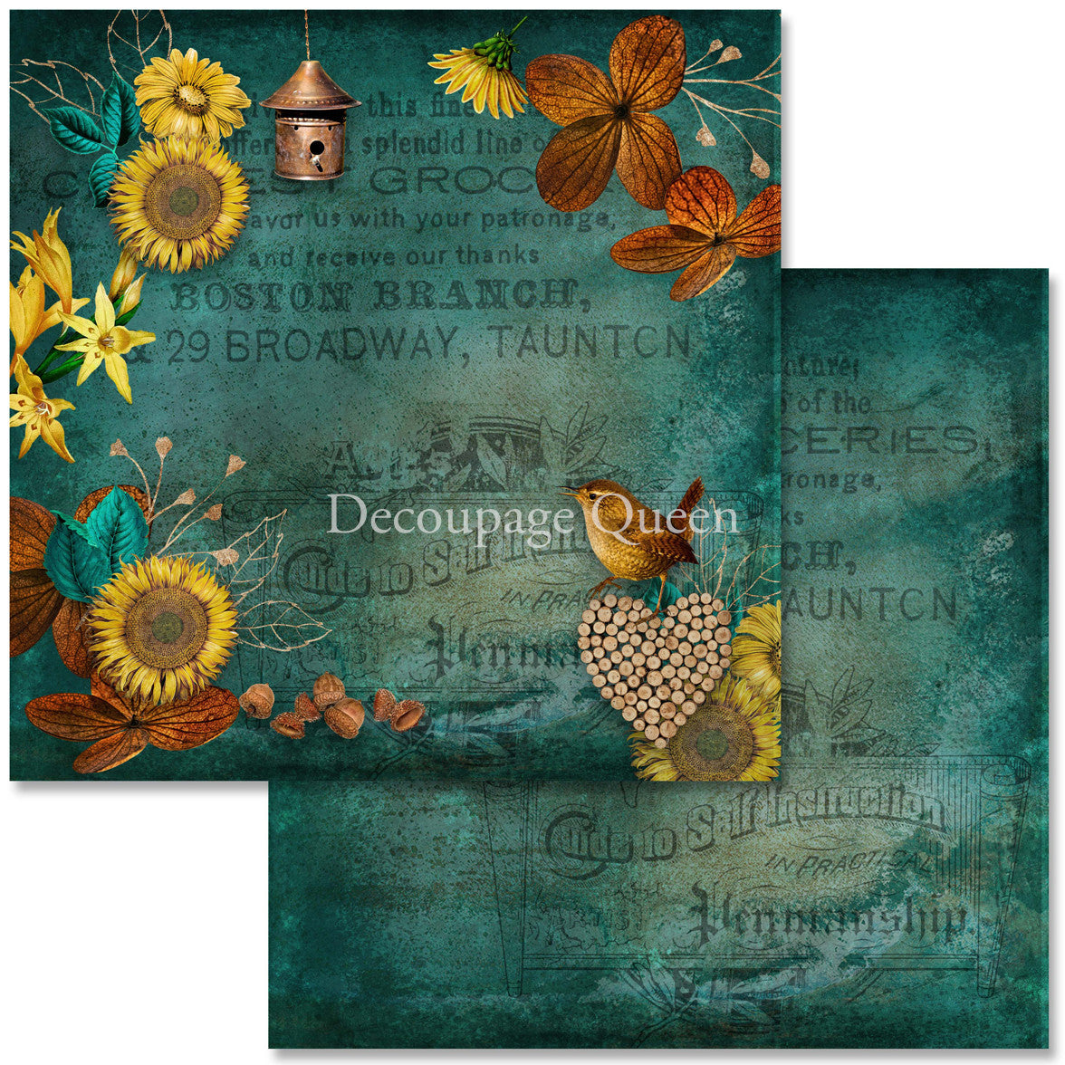 Decoupage Queen Sunflower Ephemera Scrapbook Set