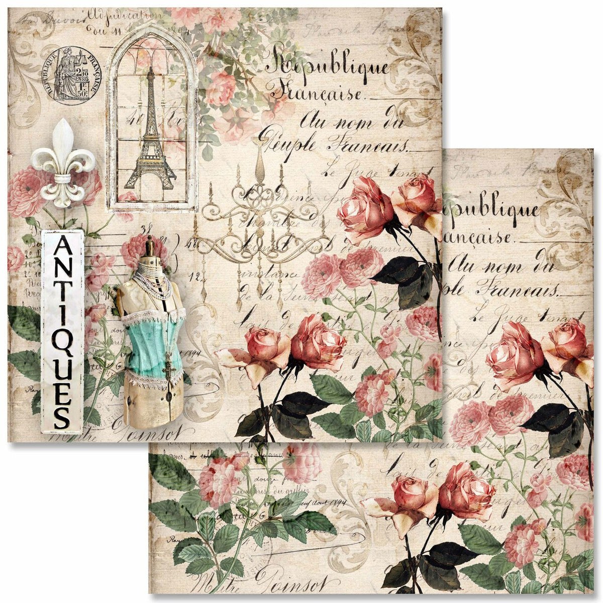 Antique Roses Scrapbook Set
