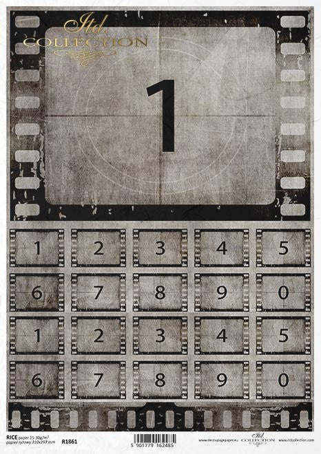 ITD Collection Vintage Filmstrips A4 Rice Paper