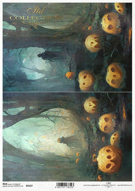 ITD Collection Spooky Jackolanterns Rice Paper