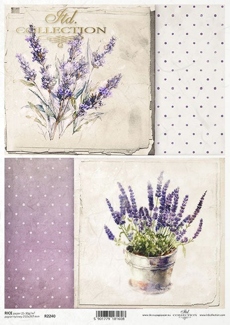 ITD Collection Lavender Bucket Rice Paper