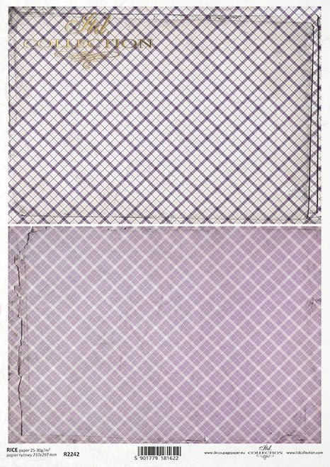 ITD Collection Lavender Plaid 2 Pack Rice Paper