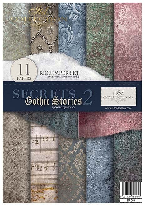 ITD Collection Rice Paper Pack of 11 A4 Gothic Stories 2