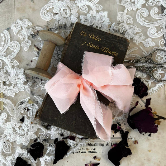 Silk Chiffon Ribbon Peach