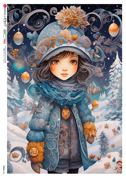 Paper Designs Child in Winter Wonderland Rice Paper