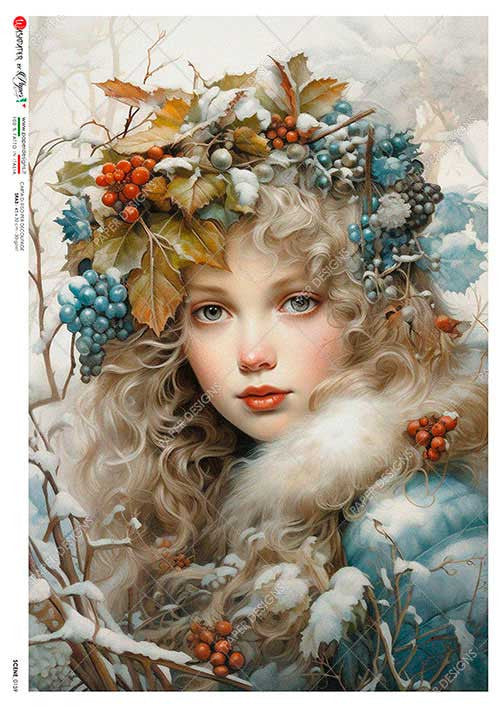 Paper Designs Winter Maiden with Berry Crown Rice Paper