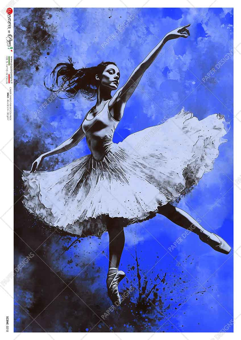 Paper Designs Blue Ballerina Rice Paper