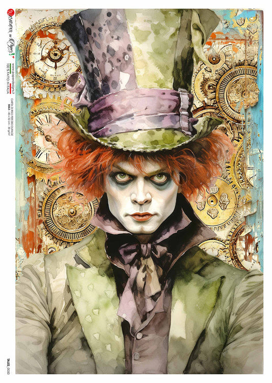 Paper Designs Green Mad Hatter Rice Paper