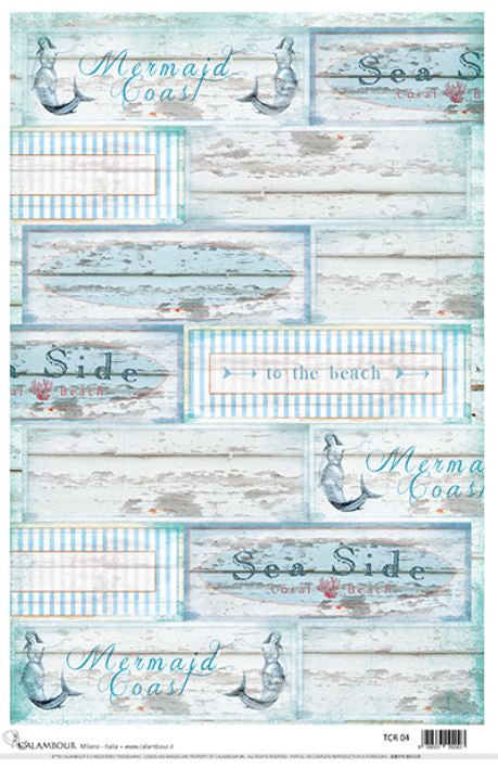 Calambour Mermaid Coast Seaside Coastal A3 Plus Rice Paper