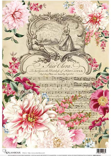 Calambour Fair Clora Floral Symphony A3 Rice Paper