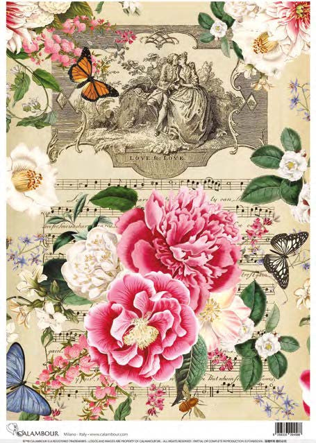 Calambour Love for Love Floral Symphony A3 Rice Paper