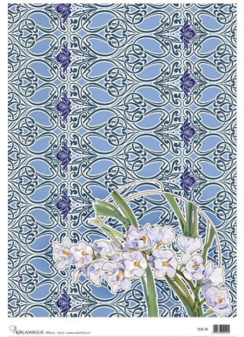 Calambour Art Nouveau Blue Pattern