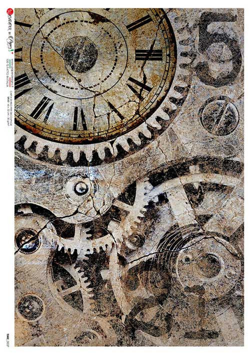 Paper Designs Rice Paper Inner Clockworks PD TIME 0037
