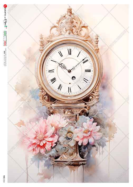 Paper Designs Floral Grandfather Chimes A4 Rice Paper