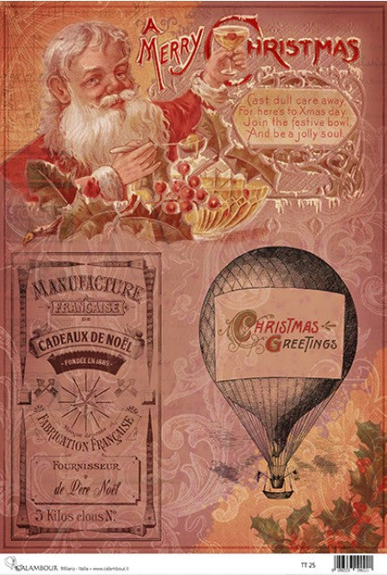 Calambour Steampunk Christmas Greetings Rice Paper