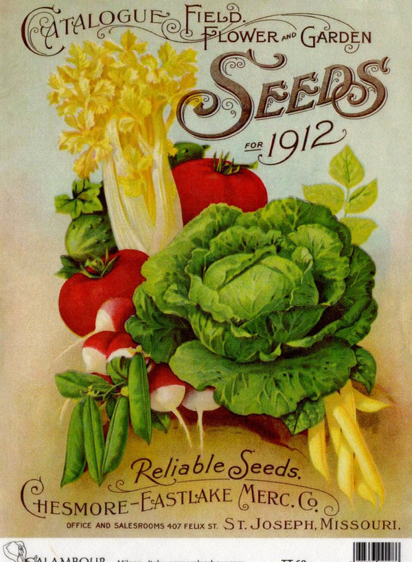Calambour Field Flower and Garden Seeds for 1912 A4 Rice Paper