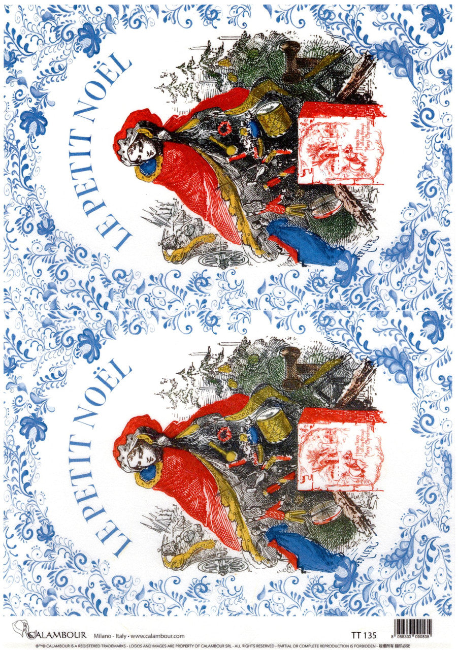 Calambour Blue Le Petite Noel 2 Pack A4 Rice Paper