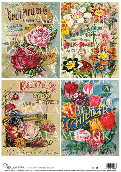 Calambour Mellen Burpees Childs Florals A4 Rice Paper