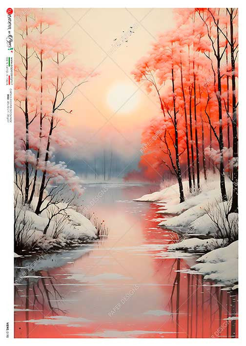 Paper Designs Stream at Sunset Rice Paper
