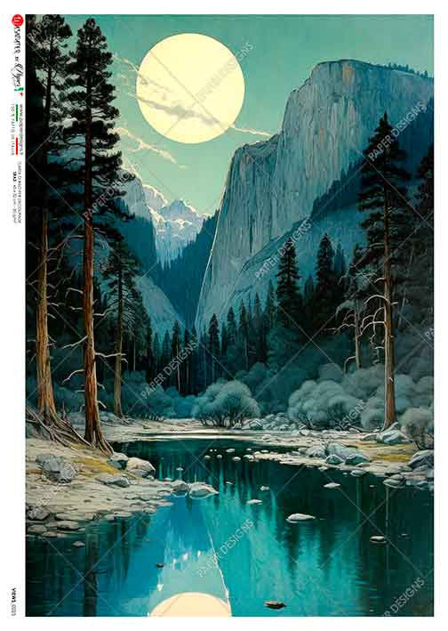 Paper Designs Yosemite Moon A4 Rice Paper
