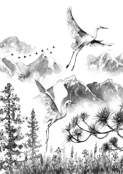 Paper Designs Flying Herons