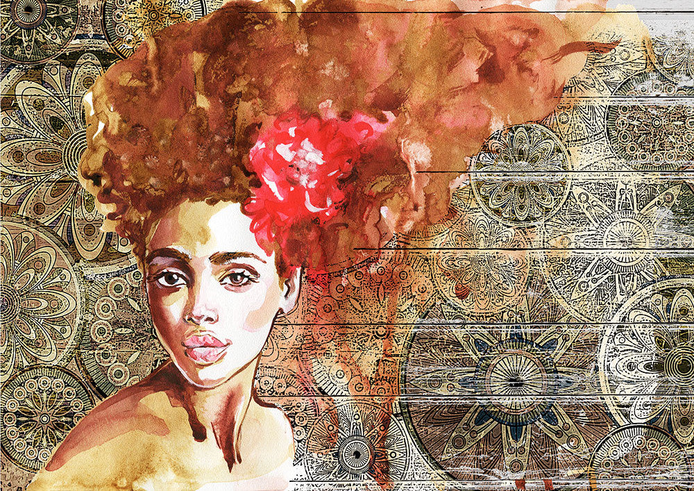 Watercolor Portrait Shades of Brown