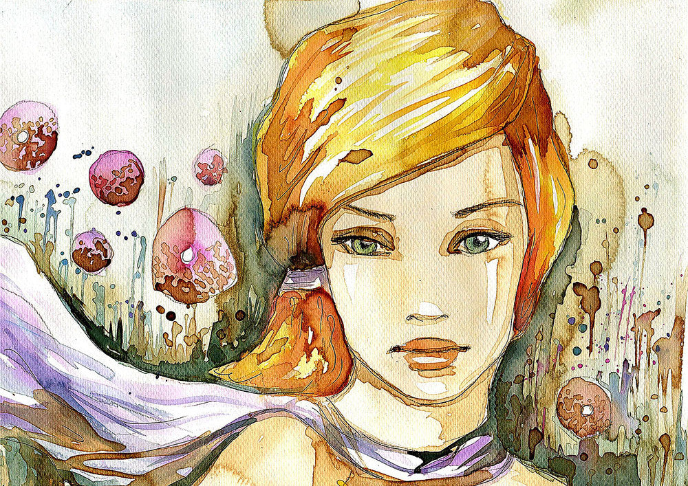 Shades of Autumn Watercolor Portrait