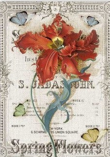 Paper Designs Vintage Red Bloom