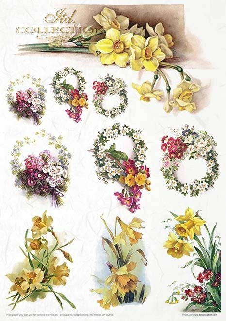 ITD Collection Rice Paper Pack of 11 A4 Spring Impressions