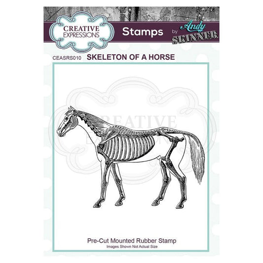 Creative Expressions Andy Skinner Skeleton of a Horse Rubber Stamp 2.5in  x 3.5 in