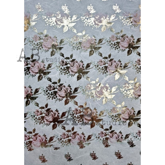 AB Studios Gilded Rose Bouquets Decoupage Rice Paper A4 0044