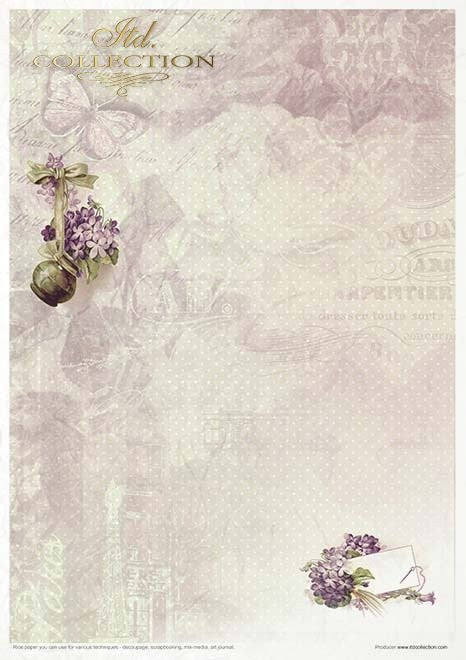 ITD Collection Rice Paper Pack Post Flower Post Violet