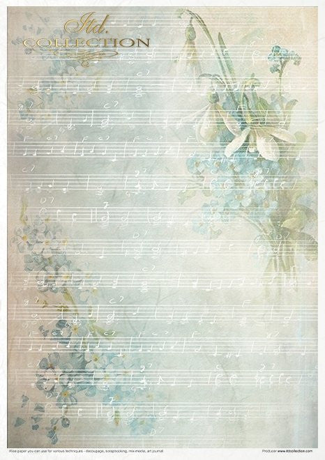 ITD Collection Rice Paper Pack Flower Post Forget me Not