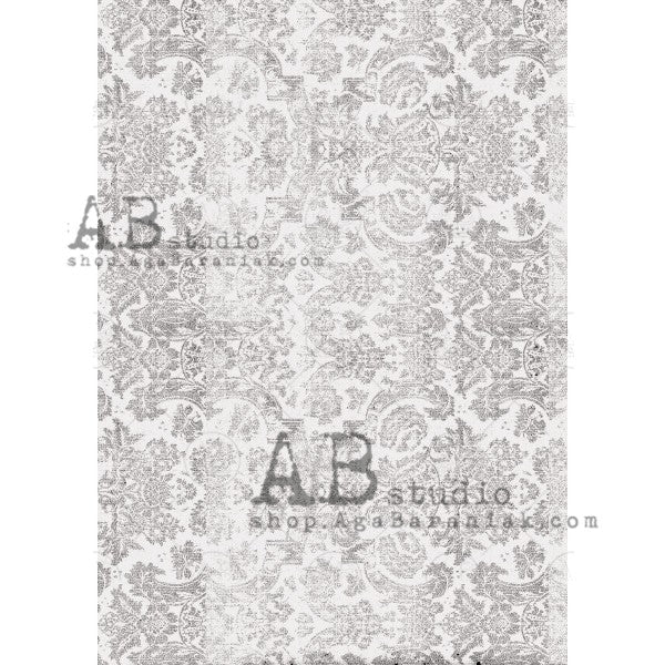 AB Studios Rice Paper A4 Gray and White Lace