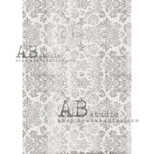AB Studios Rice Paper A4 Gray and White Lace