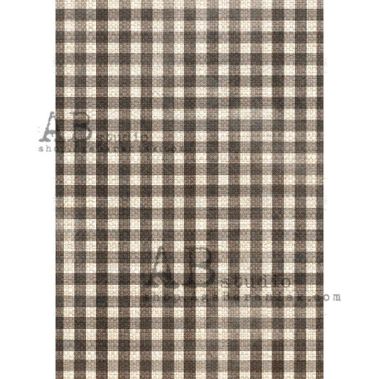AB Studios Rice Paper A4 Black and Tan Plaid