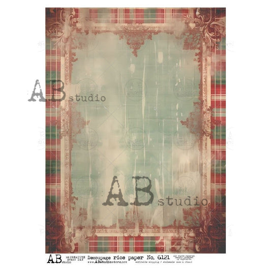 AB Studios Festive Red and Green Background Rice Paper
