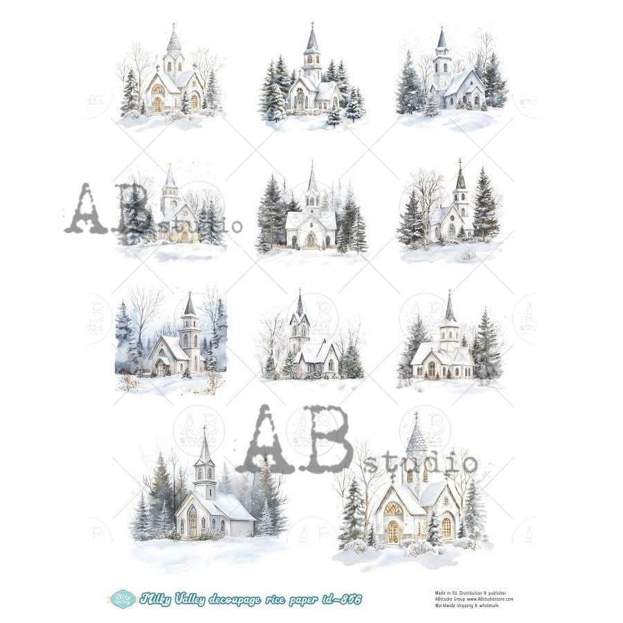Winter Churches Collection – Snowy Chapel Scenes