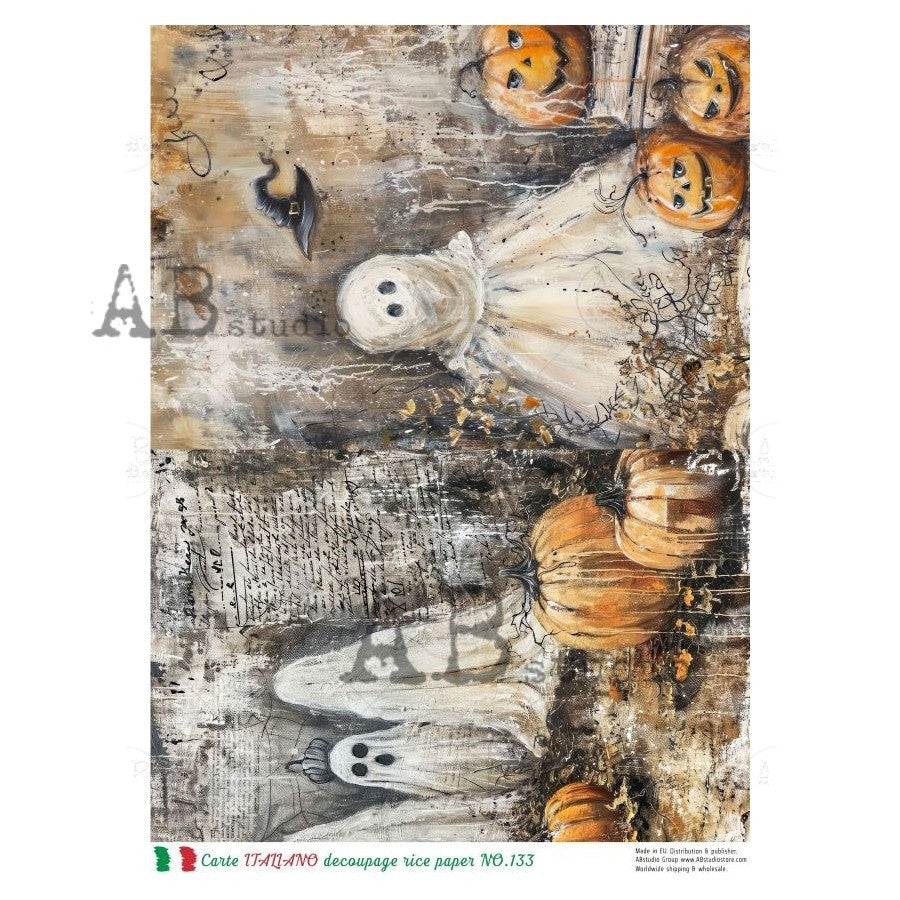 AB Studios The Ghost Family Halloween A4 Rice Paper