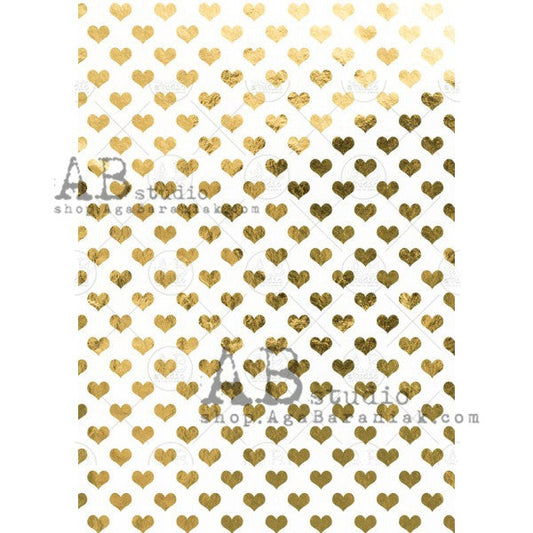 AB Studios Gilded Rice Paper Gold Hearts ABGP 0198