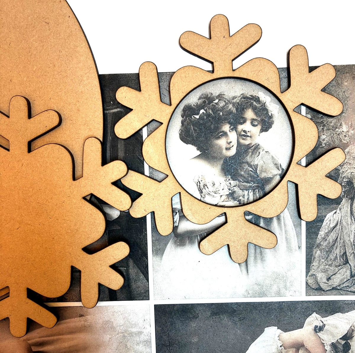 Handcrafted Holiday Traditions Snowflake Ornament Base 3 Part MDF Blank Base